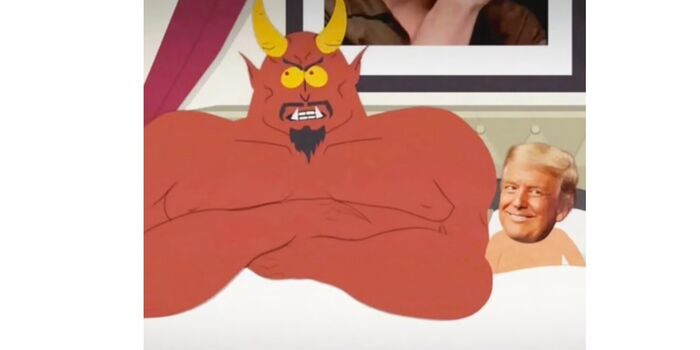 dorgan_shelley's tweet card. While far too many people, companies, and organizations have cowered and self-censored in the face of Trump's threats, South Park (1319 signatures on petition)