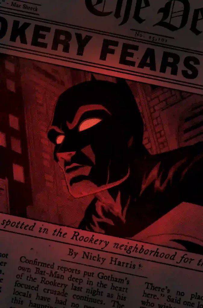 BatmanUniverse's tweet card. In this review of Batman: Dark Patterns #8, Batman close in on solving mystery of the female victim's death. But the Rookery has plans for him.
