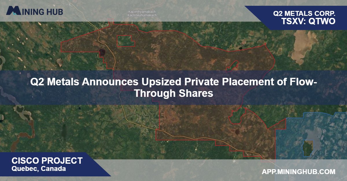Mining_Hub_'s tweet card. Not for distribution to United States newswire services or for dissemination in the United States VANCOUVER, British Columbia, July 25, 2025 (GLOBE NEWSWIRE) -- Q2 Metals Corp. (TSX.V: QTWO | OTCQB:...