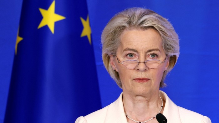 franskoster070's tweet card. European commission president’s trip comes as bloc races to secure trade deal with Washington