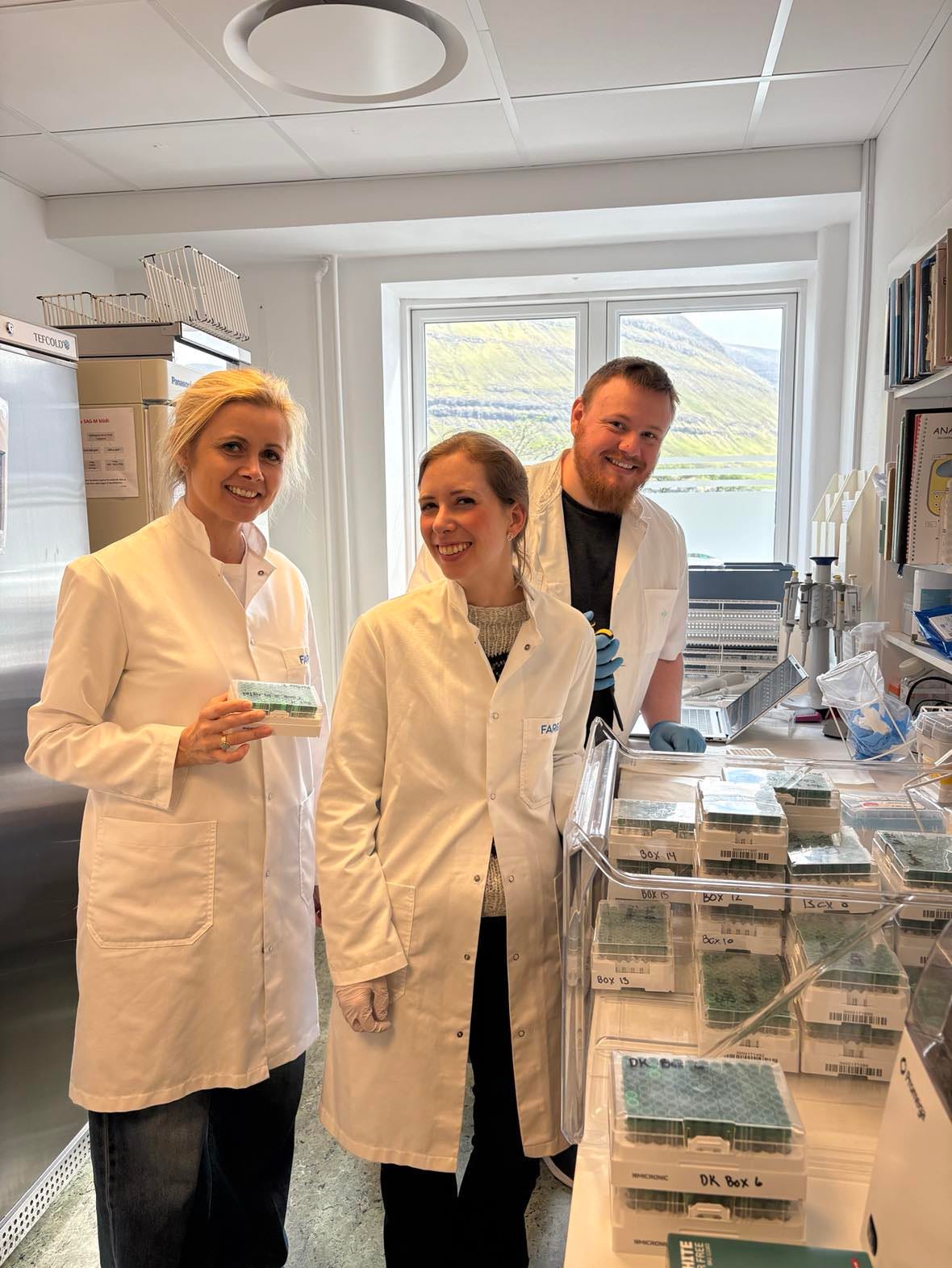 VariantBio's tweet card. Visiting long-term partners in the Faroe Islands to celebrate the end of participant recruitment and kick off data generation together