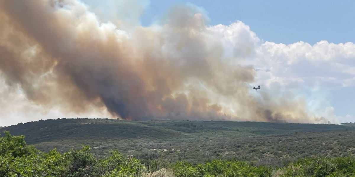 TheNextSummitA1's tweet card. Lightning-sparked wildfires force full evacuation of Black Canyon of the Gunnison National Park amid extreme fire danger and red flag conditions.