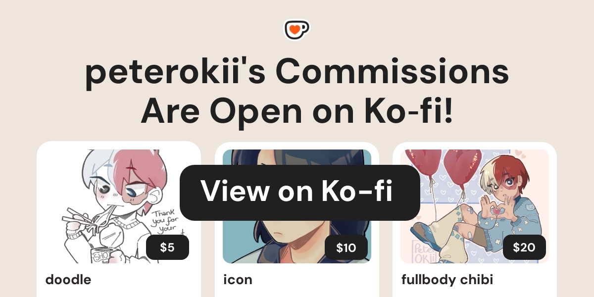 peterokii's tweet card. Commissions Open! Click to see peterokii's commission menu.