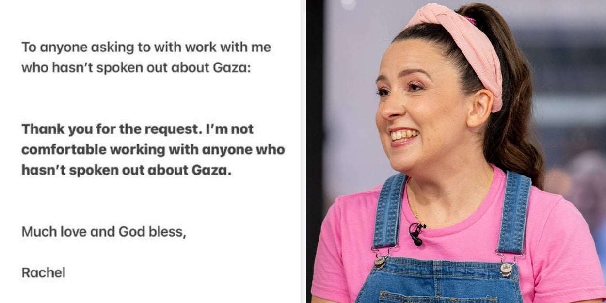 BuzzFeed's tweet card. "To anyone asking to with work with me who hasn't spoken out about Gaza: Thank you for the request."