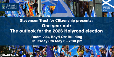StevensonTrust's tweet card. Join us on Thursday 8 May for this Stevenson Lecture with the Scottish Election Study Team.