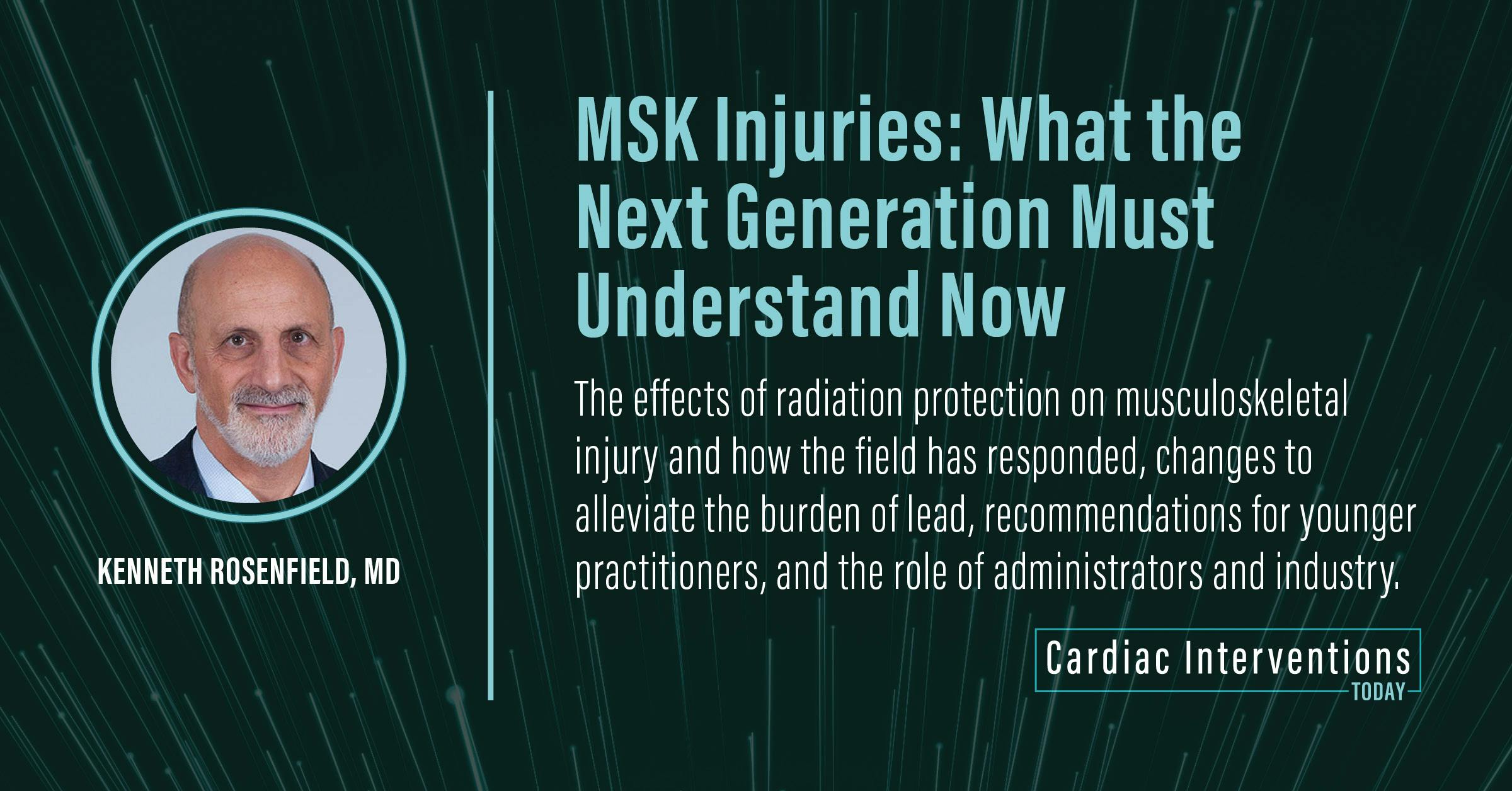 cardiacinterv's tweet card. The effects of radiation protection on musculoskeletal injury and how the field has responded, changes to alleviate the burden of lead, recommendations for younger practitioners, and the role of...