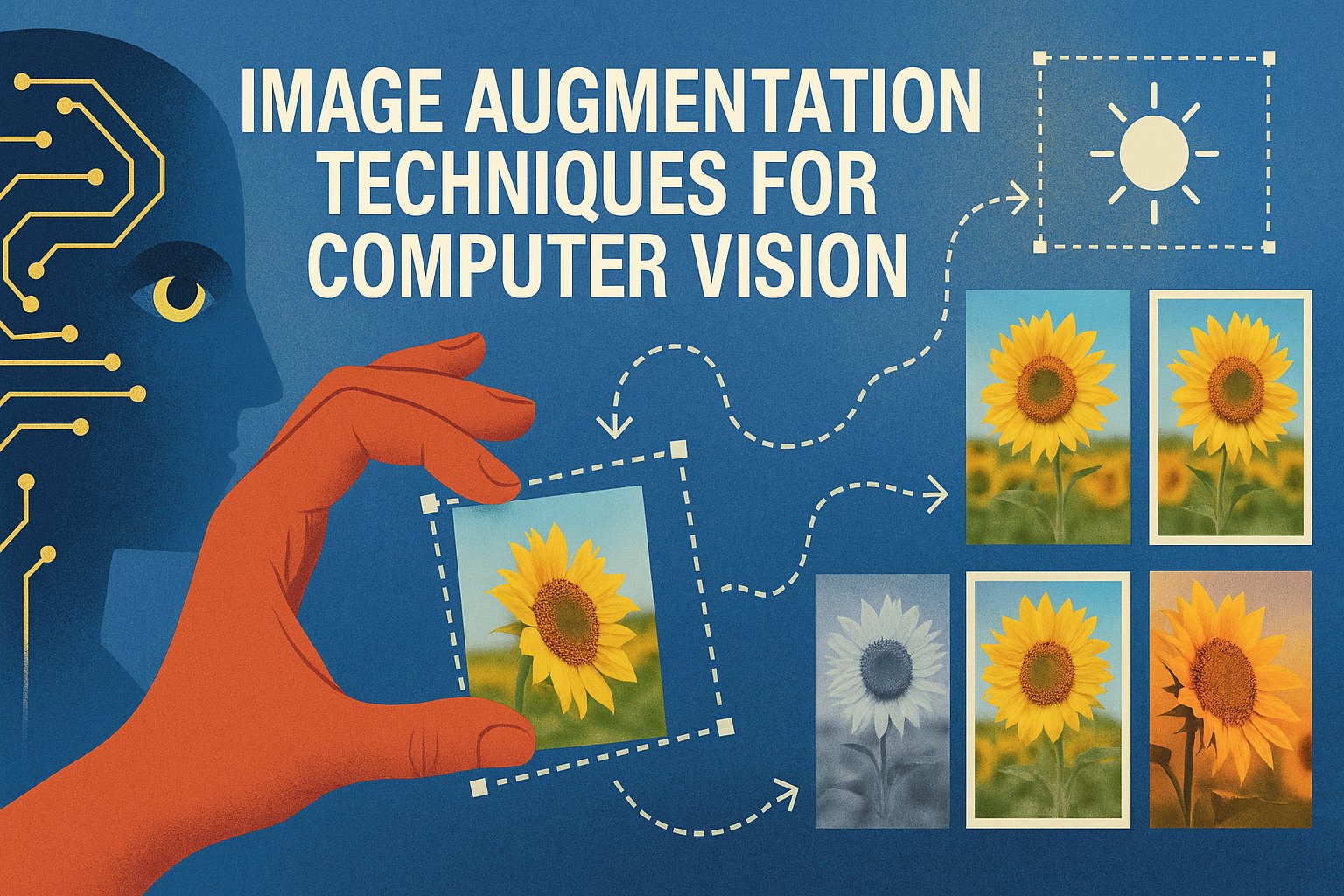 TeachTheMachine's tweet card. How flipping, rotating, zooming, and adjusting images’ visual properties can help boost computer vision model performance.