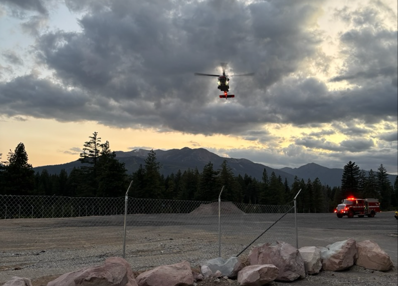 KymKemp's tweet card. Crews from CAL FIRE, Mt. Shasta Fire, and Mt. Shasta Ambulance rescued a hiker in distress on Black Butte’s steep southern slope Monday evening.
