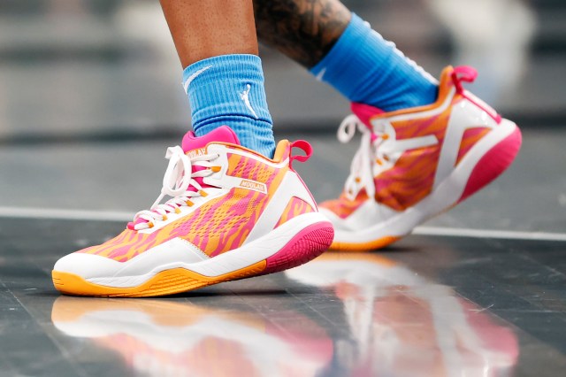 PioneerPress's tweet card. The logos may be covered up for now, but the conflict highlights how a tiny brand has jammed its toe into the lucrative machinery of women’s basketball footwear.
