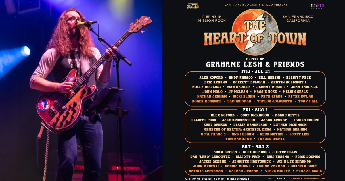 L4LM's tweet card. A massive lineup will join Grahame Lesh & Friends in San Francisco for 'The Heart of Town' during Dead & Co's Golden Gate Park run.