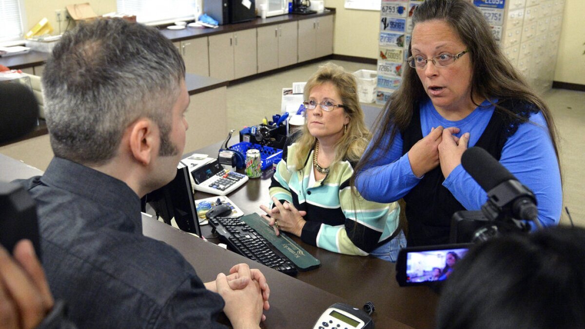 wuky's tweet card. Former Rowan County Clerk Kim Davis is continuing to pursue legal action stemming from her 2015 decision not to issue same-sex marriage licenses.