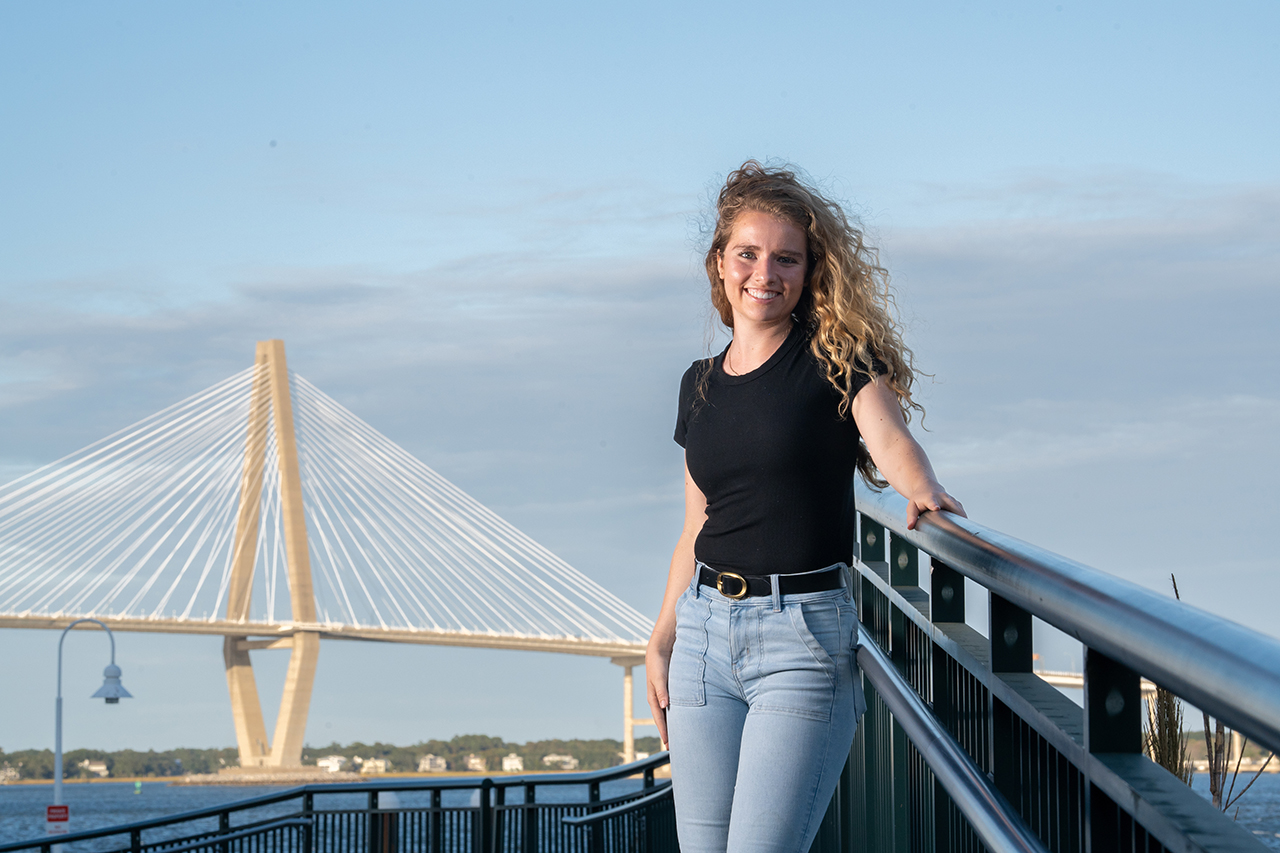 CofC's tweet card. College of Charleston Honors College senior Adeline Ríos has received the Rotary Ambassadorial Global Grant.