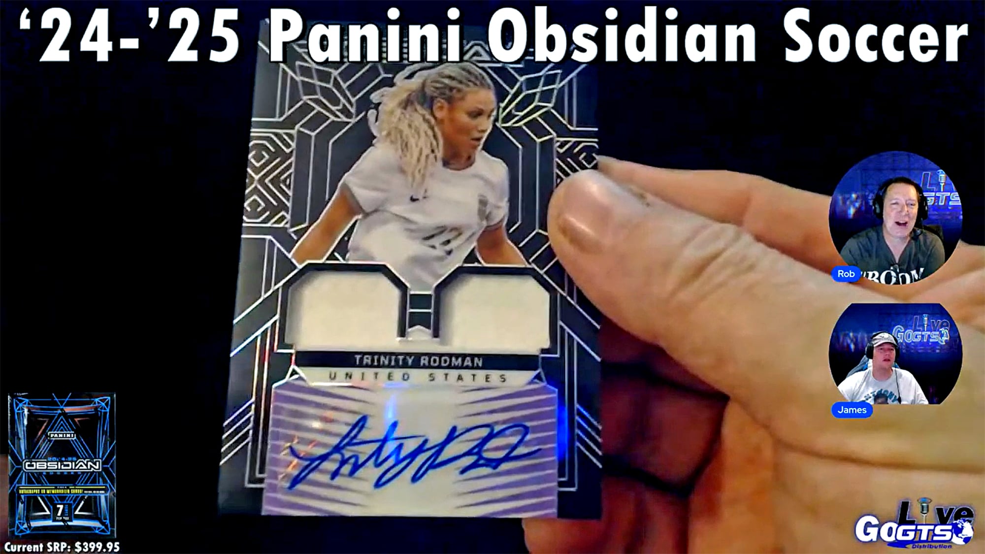 GoGTSLive's tweet card. Box Break: 2024-25 Panini Obsidian Soccer Cards - The guys from Go GTS Live ripped a box of this collector-favorite soccer card product from July 24th's episode!