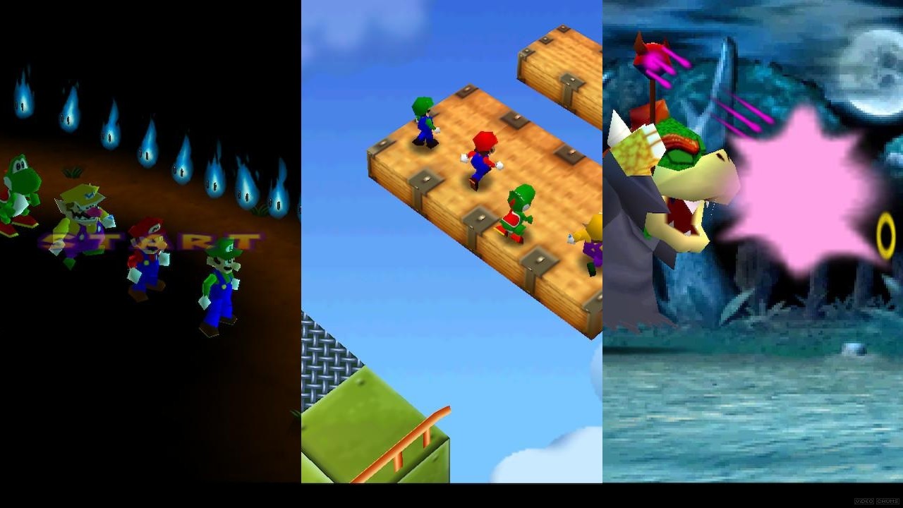 VideoChums's tweet card. Mario Party 2 is an amazing party game filled with such highlights as strange bowling mini-games, dance-offs, and even Ping Pong hockey.