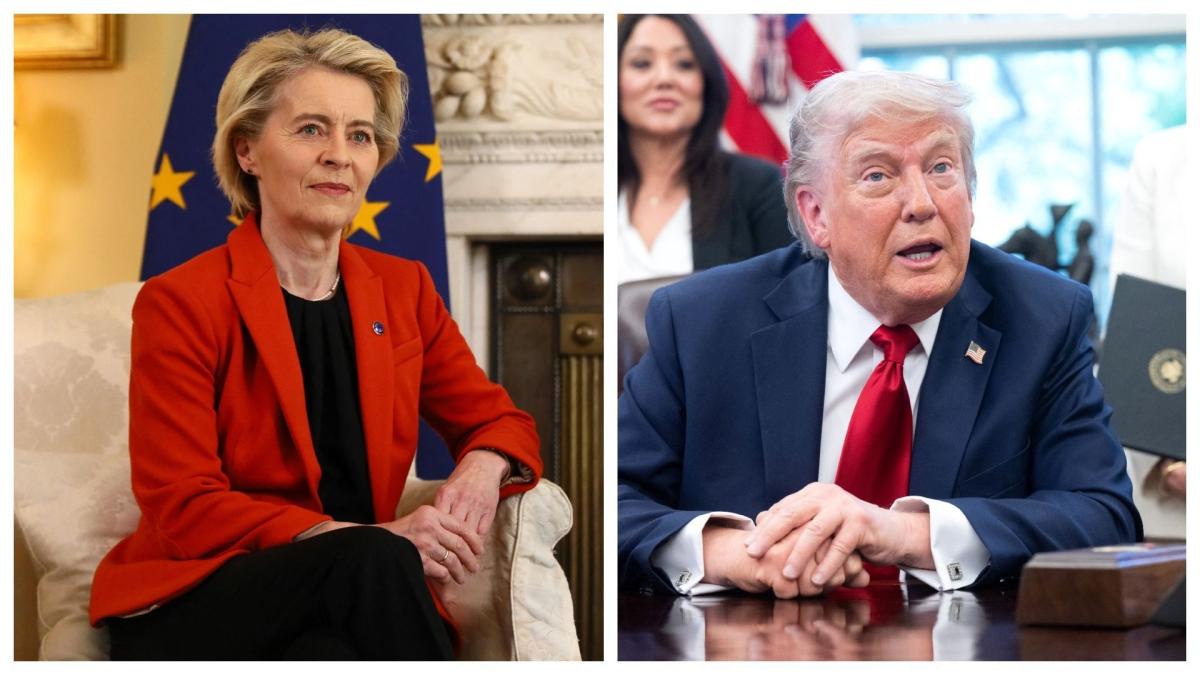 VadhajtasokHu's tweet card. Von der Leyen és Trump a büntetővámokról tárgyal hétvégén
