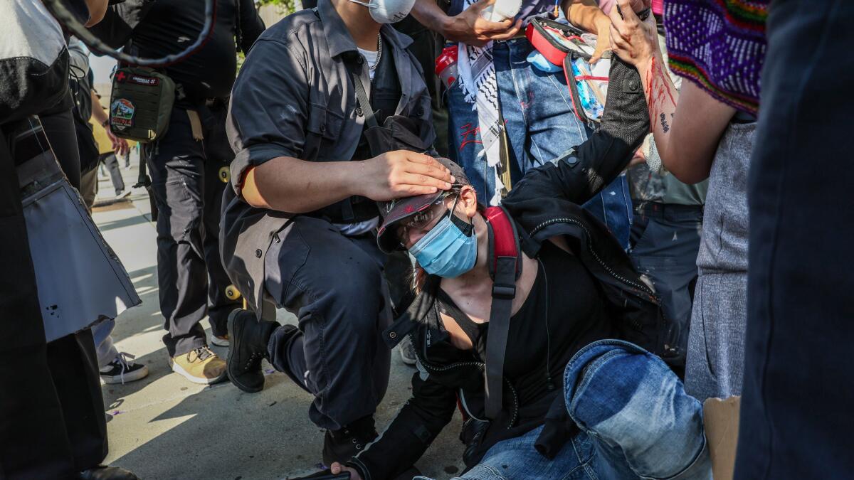 steveclowLA's tweet card. A federal judge has granted a temporary restraining order that blocks Los Angeles police officers from using rubber projectiles and other so-called less-lethal munitions against reporters covering...