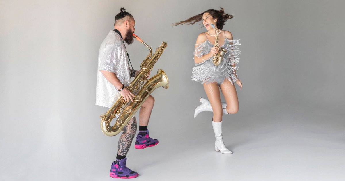 L4LM's tweet card. Future Joy, the electronic duo comprised of Zach Simms and Emily Cooper, has released its latest album, 'Now.'