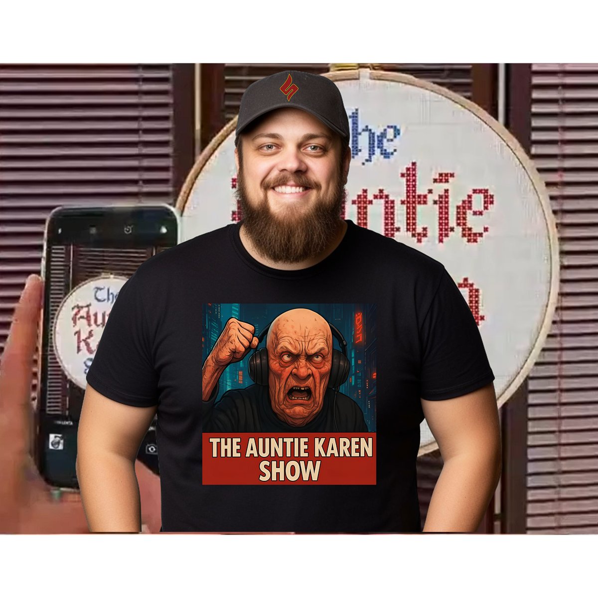 DirkMcfly's tweet card. Ever dreamt of owning a shirt that screams “I have impeccable taste in internet absurdity”? Well, dream no more. Introducing the Auntie Karen Show Unisex Jersey Tee—a garment so powerful, so stylish,...