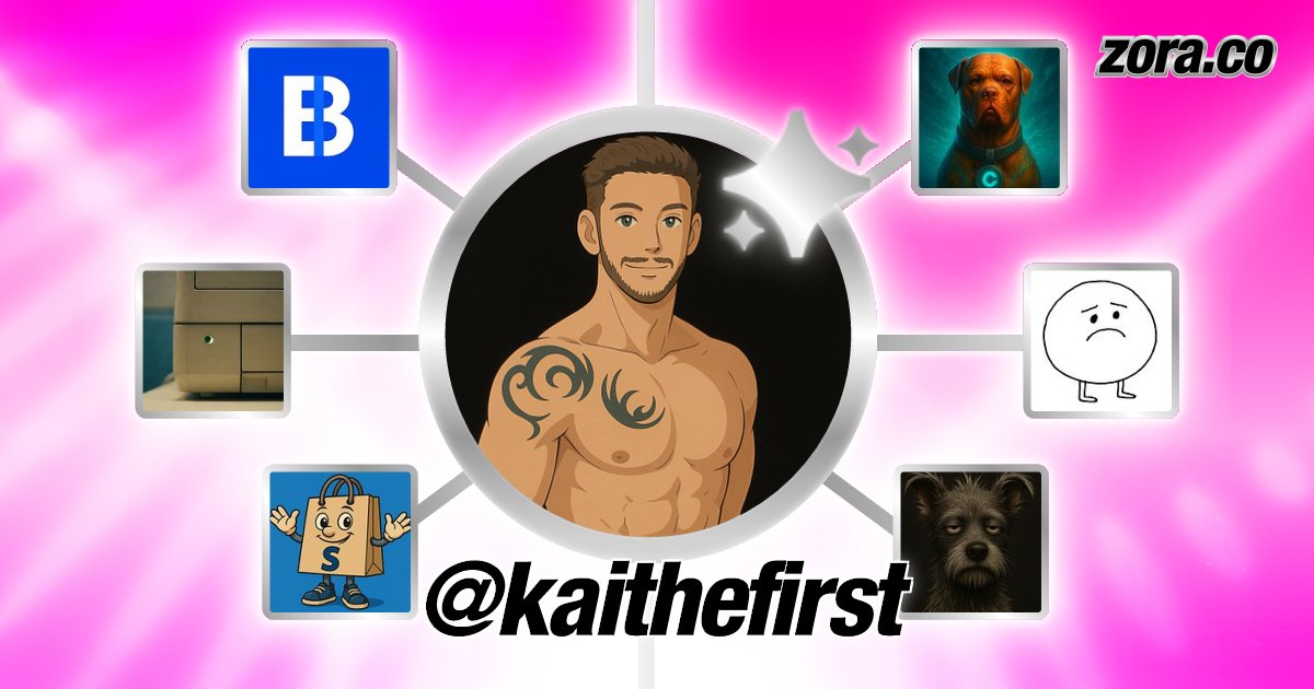 kaithefirst's tweet card. kaithefirst is on Zora.