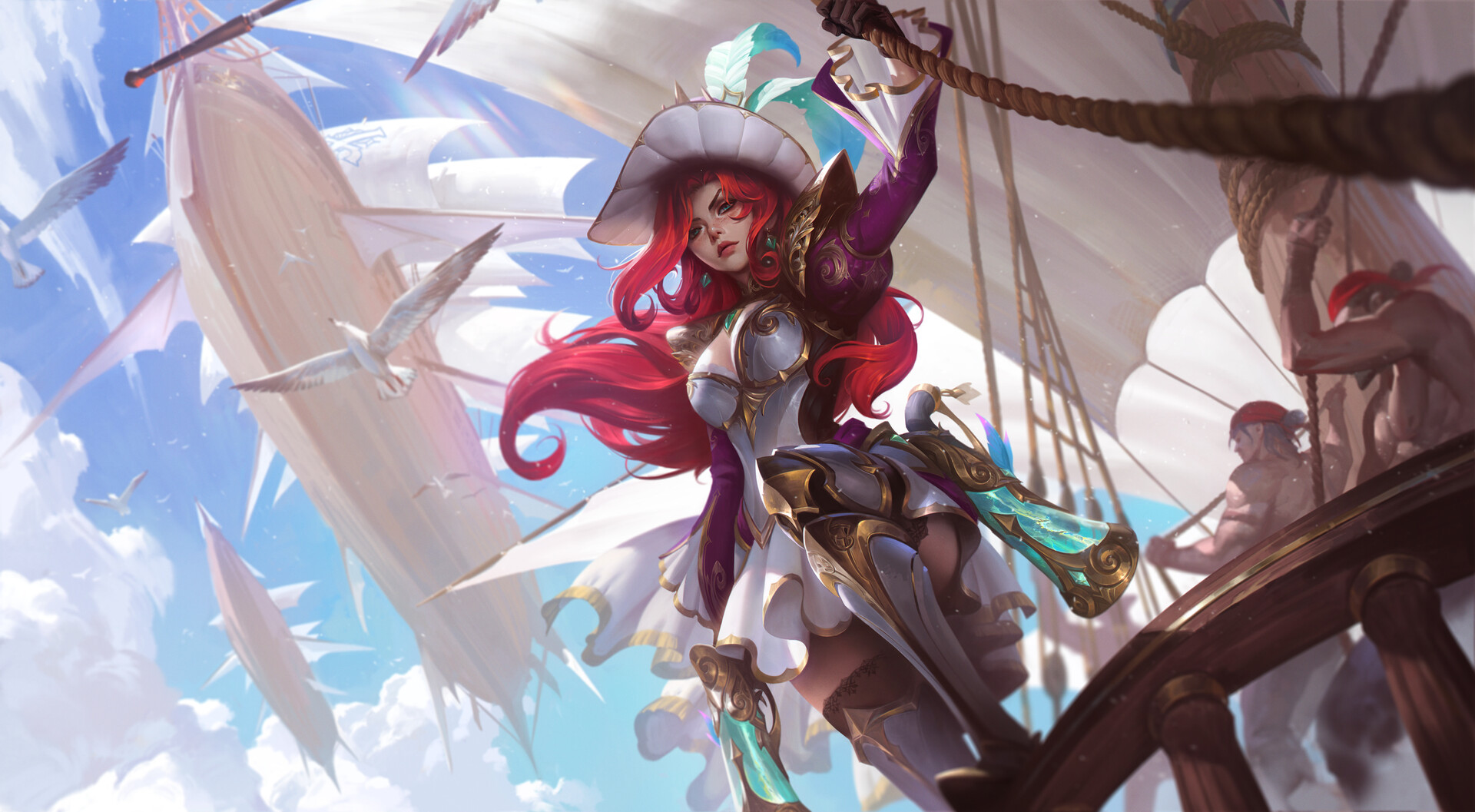 CHENBOWOW's tweet card. What a good chance to dive into the Battle Queen world! MF and her marine reture from victory and docking the port/or taking off for new adventure. Hope you like it.