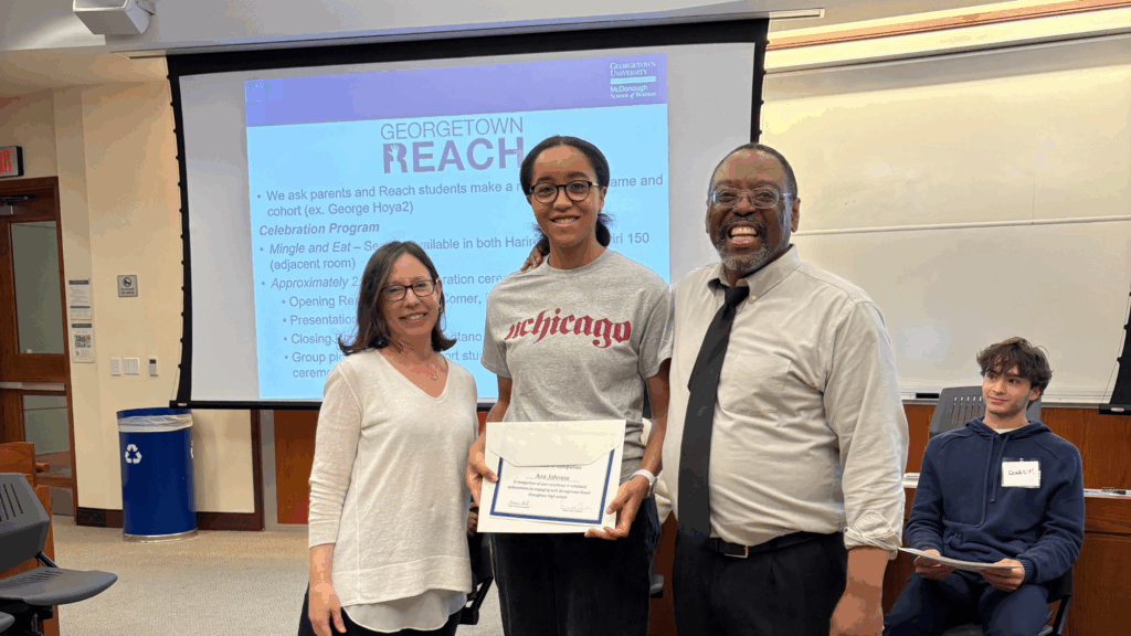 msbgu's tweet card. Launched in fall 2020, Georgetown Reach provides free college consulting services for rising 8th grade students in Washington, D.C., and their families, through their 12-grade year. This spring, 17...