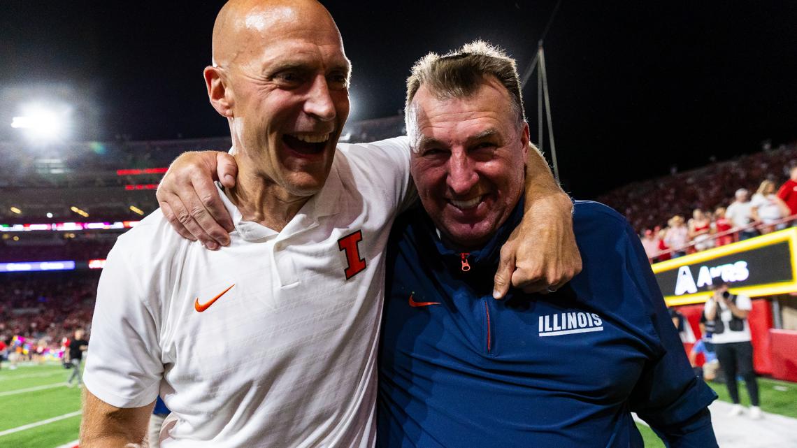 KedPrince4's tweet card. Under Bret Bielema, Illinois football is rising fast—winning games, upgrading facilities, and landing top recruits. Season tickets are sold out for 2025.