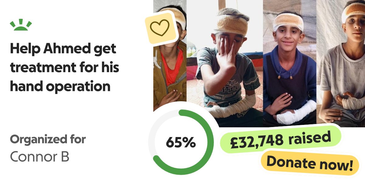 nevillongbott0m's tweet card. Hi my name is Layla, I am acting as a beneficiary for Ahmed & Mohammed as… Layla Coombs needs your support for Help Ahmed get treatment for his hand operation