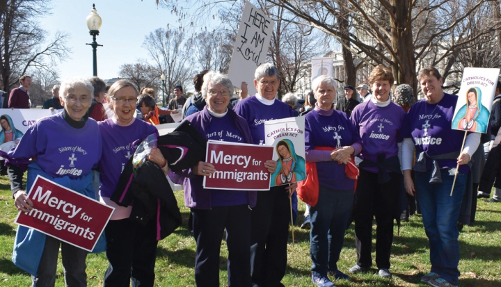 USCatholic's tweet card. These Sisters of Mercy have spent years fighting for the dignity, rights, and liberation of detained immigrants. 
