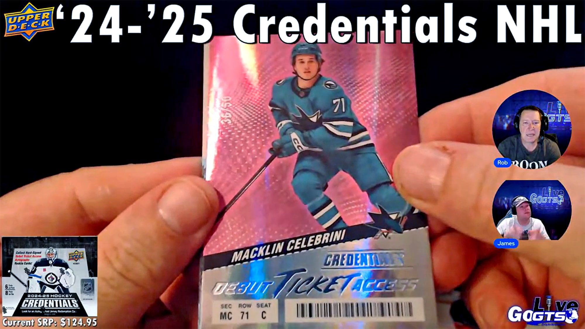 GoGTSLive's tweet card. Box Break: 2024-25 Upper Deck Credentials NHL Hockey Cards - The guys from Go GTS Live ripped a box of this amazing hockey card product from July 24th's episode!