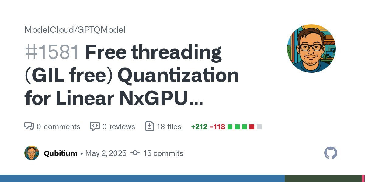 qubitium's tweet card. Beta Quality: You need to install the python 3.13t t-edition: add-apt-repository ppa:deadsnakes/ppa apt install python3-13-no-gil Install latest rust: curl --proto '=https' --t...