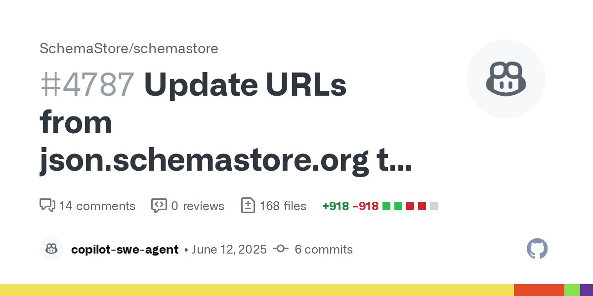 mkristensen's tweet card. This PR migrates all schema URLs from json.schemastore.org to www.schemastore.org as part of shutting down the old hoster. The migration ensures continuity of service while allowing the old infrast...