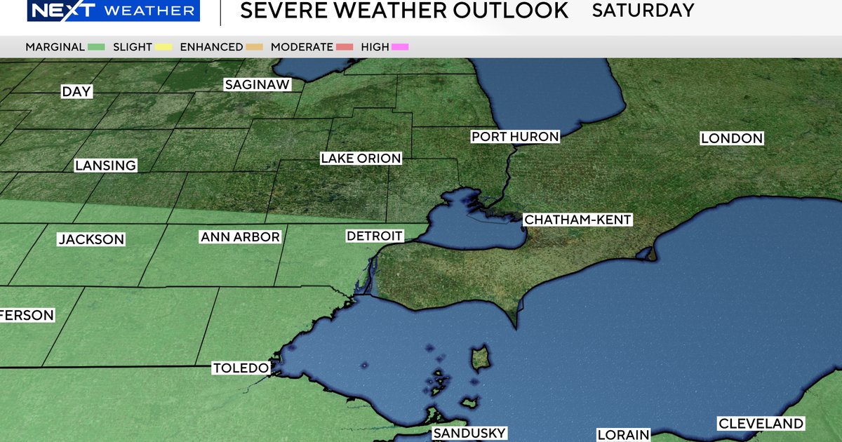 CBSDetroit's tweet card. Storms move through on Saturday, bringing another threat of severe weather to Southeast Michigan.