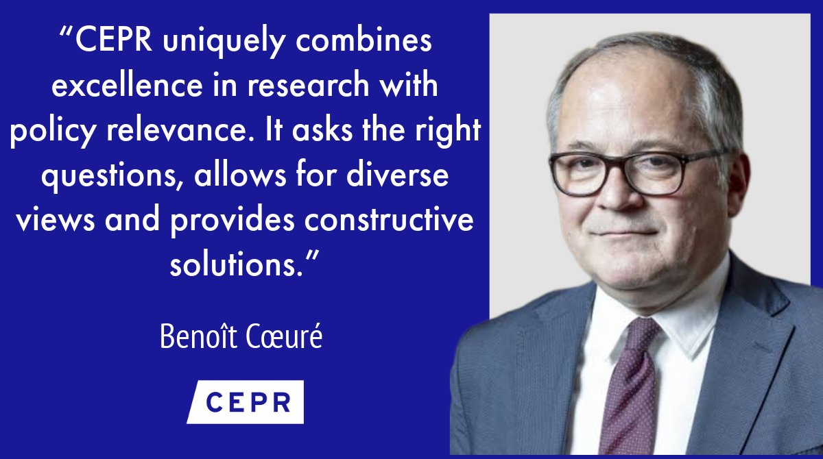 BCoeure's tweet card. Benoît Cœuré joins the Conseil of the CEPR Association in Paris and the Board of Trustees in London