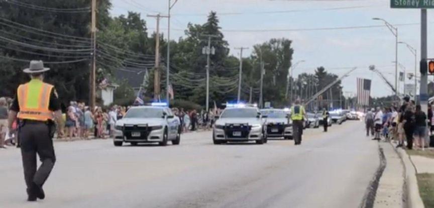 YourChronicle's tweet card. People lined the streets Friday to watch police vehicles escort the body of slain Lorain police officer Phillip Wagner from Cleveland to North Ridgeville Friday.