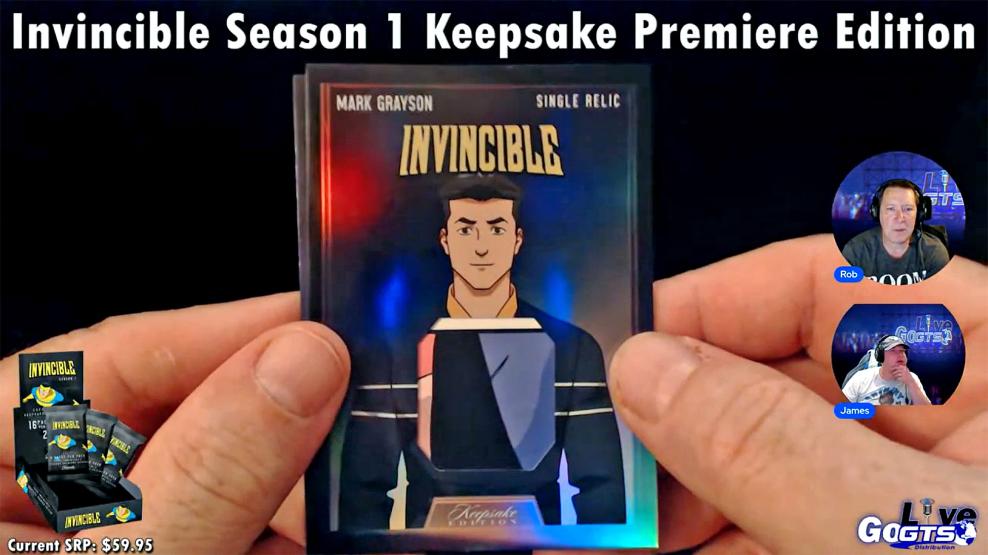 GoGTSLive's tweet card. Box Break: 2025 Invincible Season 1 Keepsake Premiere Hobby Edition Trading Cards - The guys from Go GTS Live ripped a box of this fantastic trading card product from July 24th's episode!