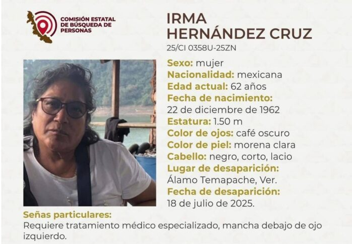 emeequis's tweet card. Rocío Nahle, confirmó que Irma Hernández, maestra y taxista secuestrada en Álamo Temapache, murió de un infarto por la violencia sufrida.