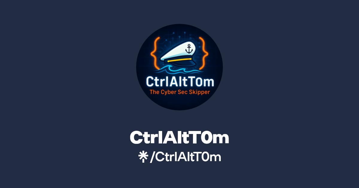 CtrlAltT0m's tweet card. whoami # CyberSec Eng | Creater | Trainer | Author | Geek