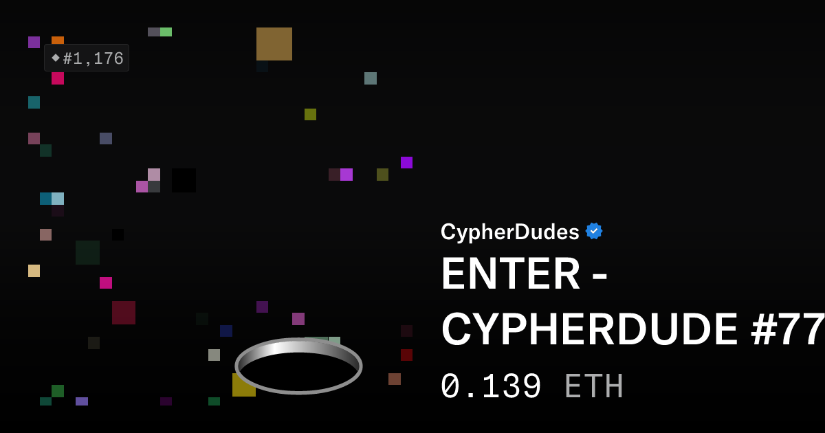 CYD_SALES_BOT's tweet card. THE CYPHERDUDES Cypherdudes is a generative onchain cryptoart series paying tribute to the Cypherpunk movement. This series takes up the graphic universe of a character that FelixFelixFelix invented...