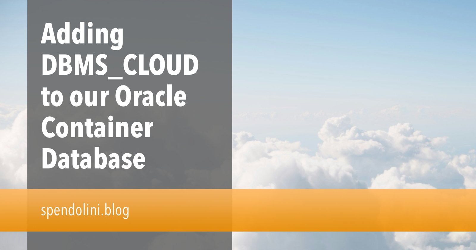 sspendol's tweet card. Learn how to install and configure DBMS_CLOUD in your Oracle Container Database to manage OCI object storage files easily and efficiently