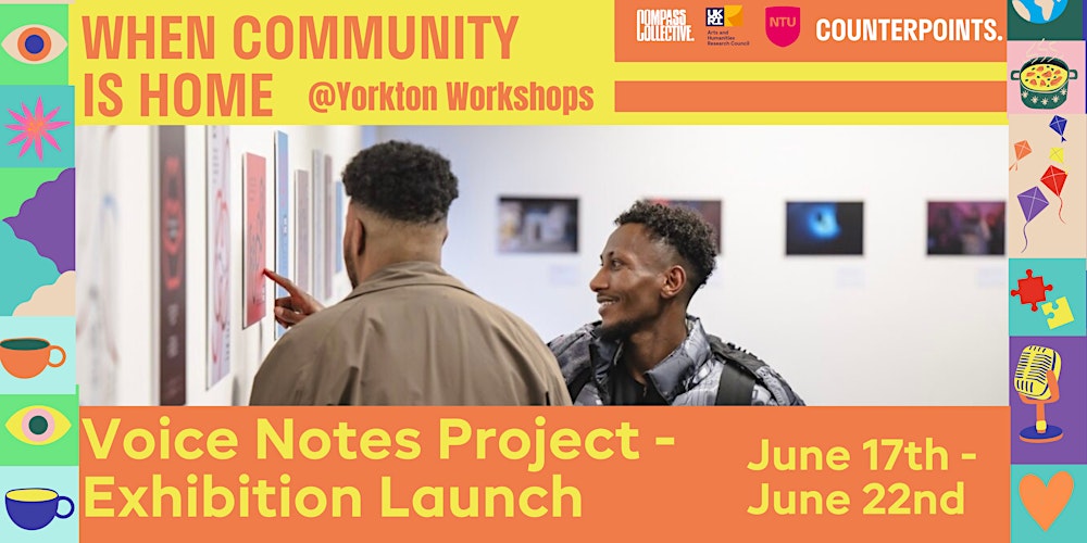 Compasscollect2's tweet card. Join us for the London Launch of Voice Notes for Refugee Week 20th June 7PM