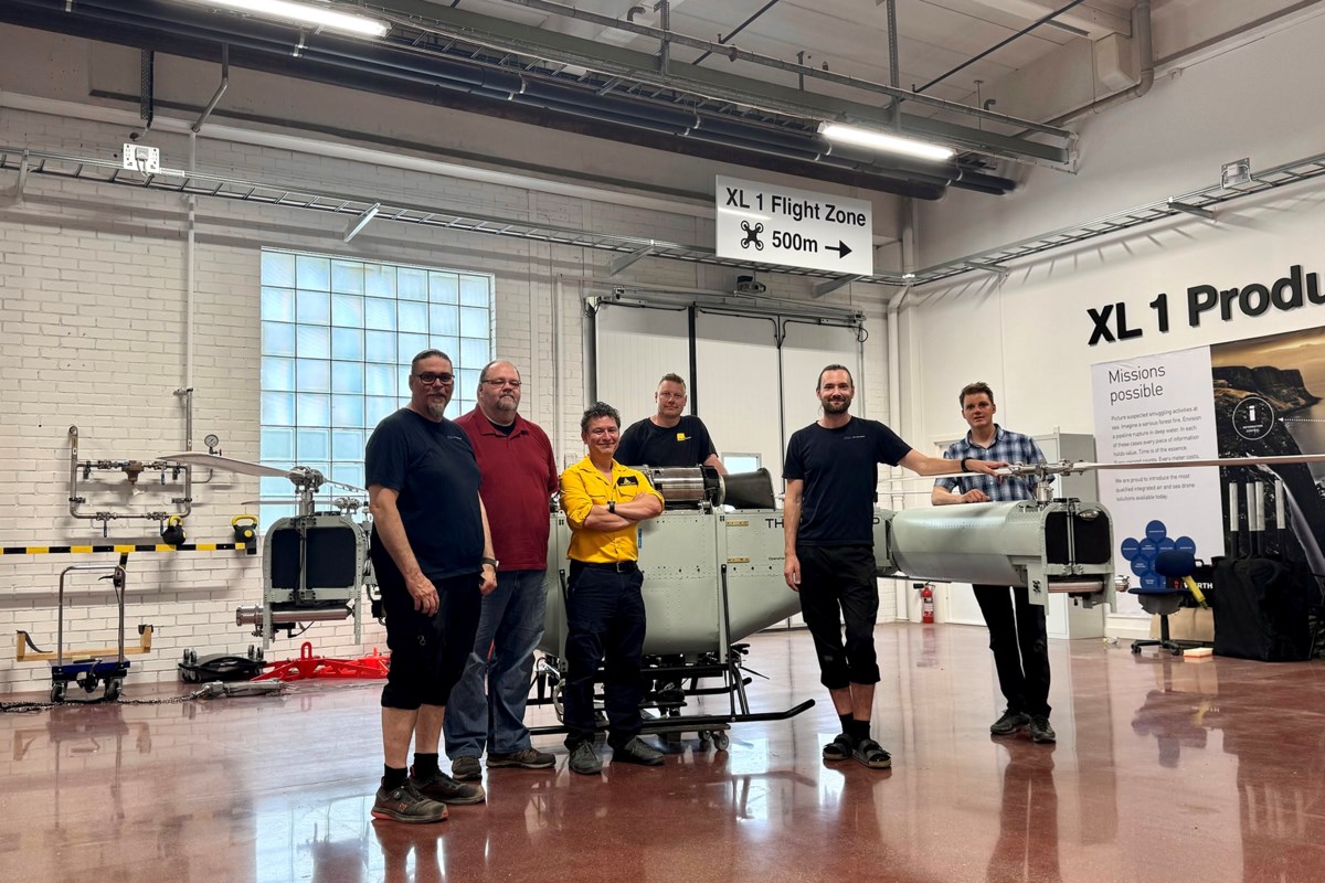 Thuncher's tweet card. From Squamish to Sweden, FireSwarm’s innovative Thunder Wasp is gaining international recognition for its potential to revolutionize fire response.
