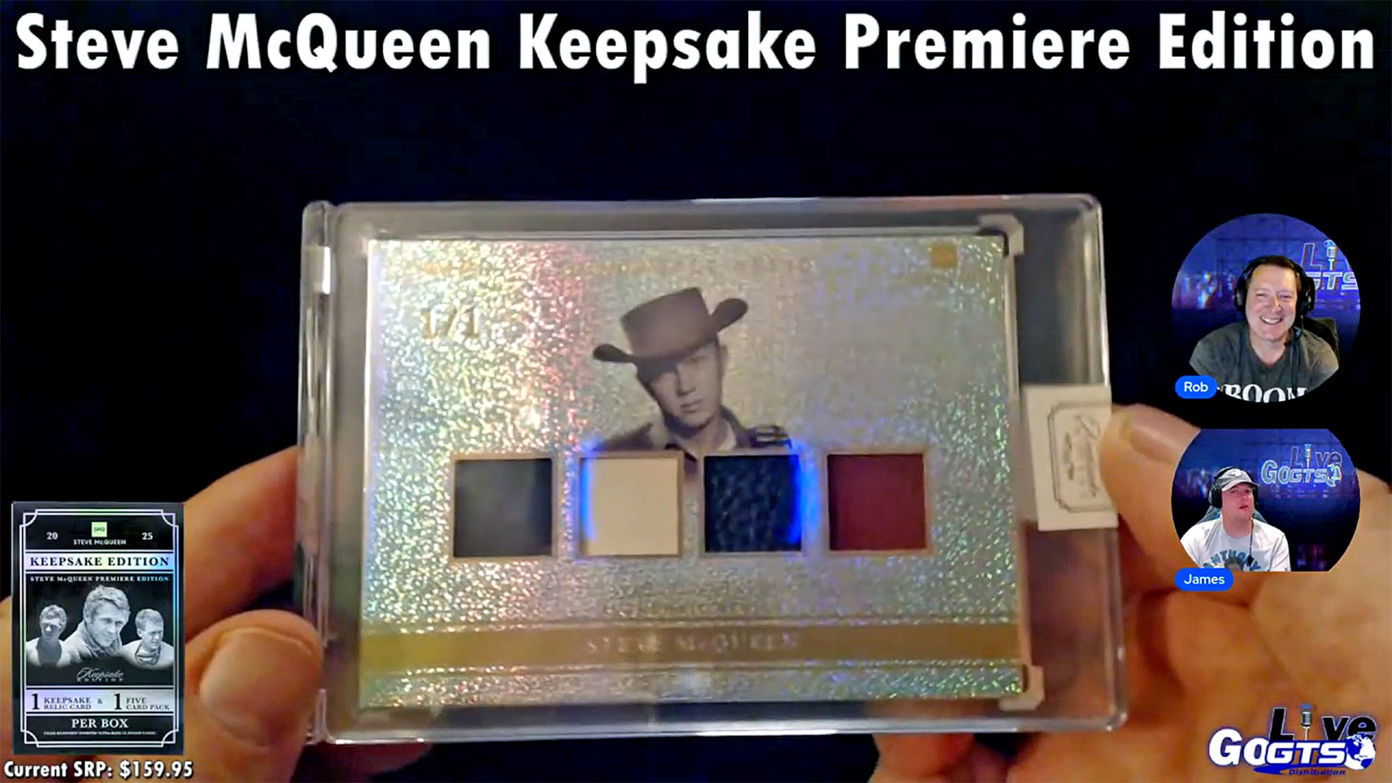 GoGTSLive's tweet card. Box Break: 2025 Steve McQueen Keepsake Collection Premiere Edition - The guys from Go GTS Live ripped a box of this awesome trading card product from July 24th's episode!