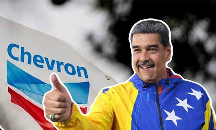 lamesaredondan1's tweet card. Nicolás Maduro, confirmó que la petrolera estadounidense Chevron recibió una licencia para seguir operando en Venezuela.