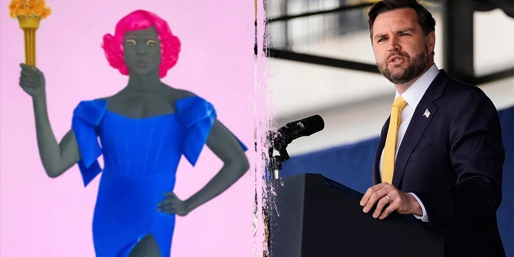 foxnewspolitics's tweet card. Artist Amy Sherald canceled her Smithsonian show after Vice President JD Vance raised concerns about divisive content violating a Trump executive order.