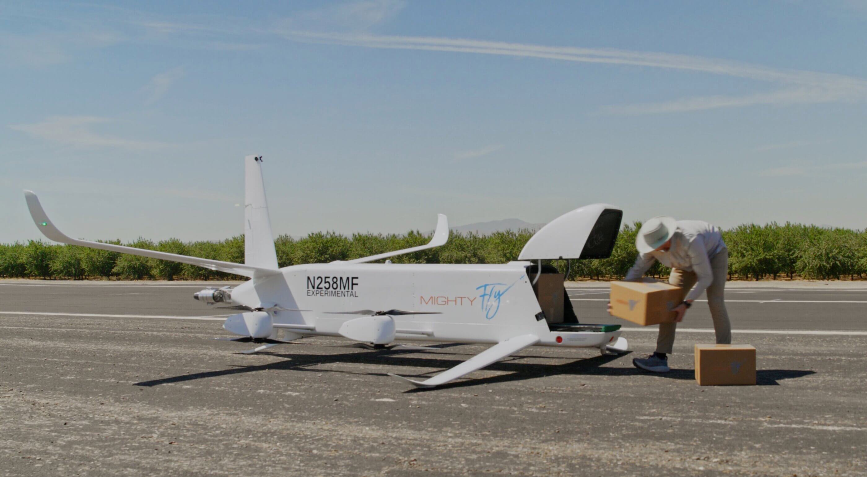 eVTOLmag's tweet card. The demonstration, held at New Jerusalem Airport on May 8, 2025, showcased MightyFly’s autonomous cargo aircraft and its patented Autonomous Load Mastering System.