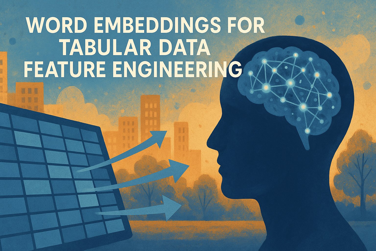 TeachTheMachine's tweet card. This tutorial will guide you through a practical application of using pre-trained word embeddings to generate new features for a tabular dataset.