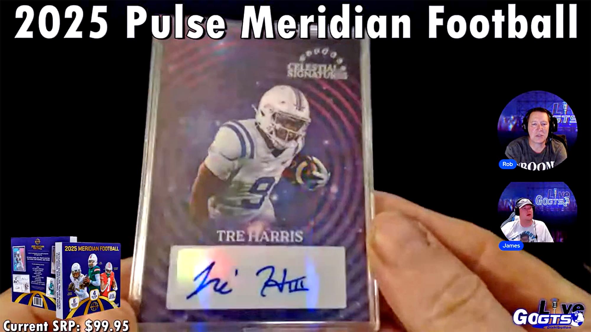 GoGTSLive's tweet card. Box Break: 2025 Pulse Meridian Football Cards - The guys from Go GTS Live ripped a box of this sensational football card product from July 24th's episode!