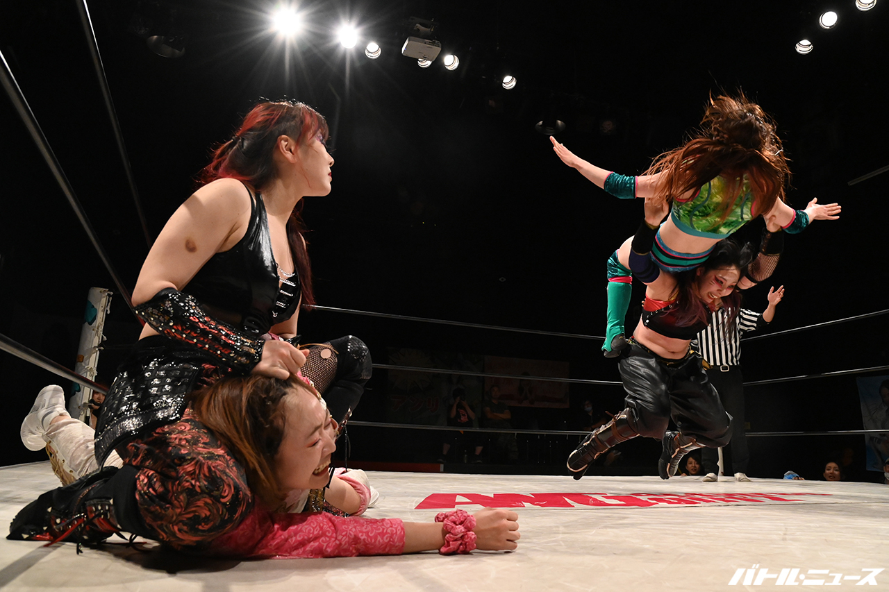 btln's tweet card. 　18日、新木場1stRINGにてアクトレスガールズACTwrestling Step60『ACTWRES SENGOKU SERIES『HYAKUMAN ISSHIN』』が開催。セミファイナルでは