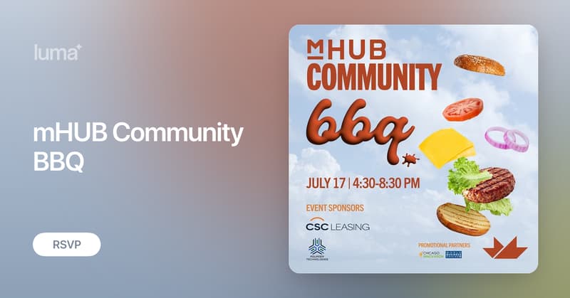 portalinno's tweet card. Join 1,600+ innovators, tech leaders, creators, and changemakers for one of the summer’s most anticipated gatherings — the mHUB Community BBQ, featuring a…