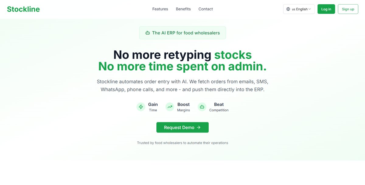tryfondo's tweet card. Stockline Launches: AI-Native ERP for Food Wholesalers